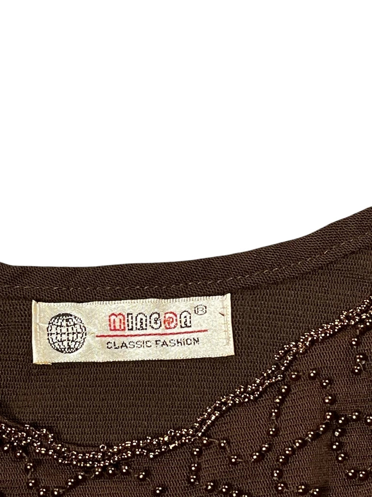 detail view, Mingda Bronze Sequin Burst Top, vintage Y2K second hand piece