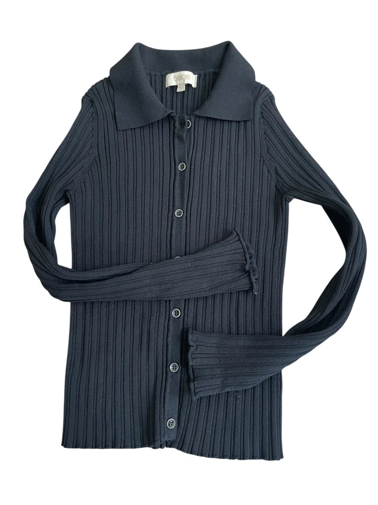 detail view, Beige dark Lines – slim fit knitwear, vintage Y2K second hand piece