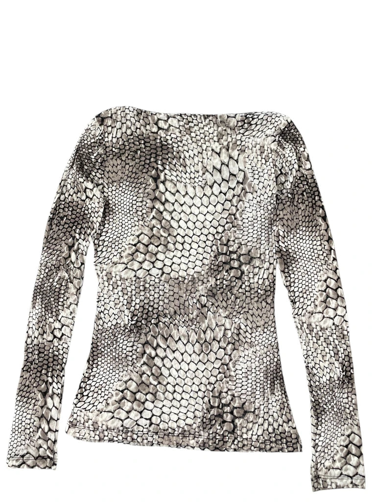 detail view, INC Snakeskin Print Vintage Top, vintage Y2K second hand piece, image 4