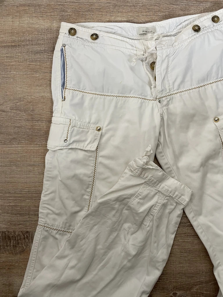 detail view, PINKO Low Waist Pants, vintage Y2K second hand piece