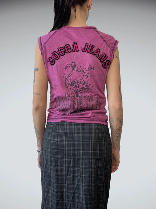 front view, Pink Cocoa Top, vintage Y2K second hand piece