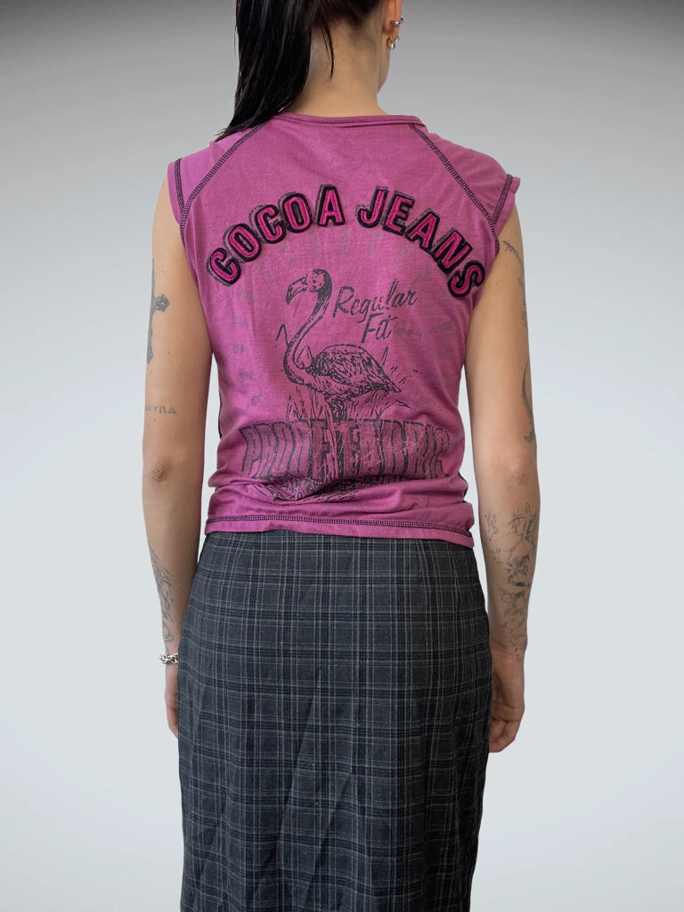 front view, Pink Cocoa Top, vintage Y2K second hand piece