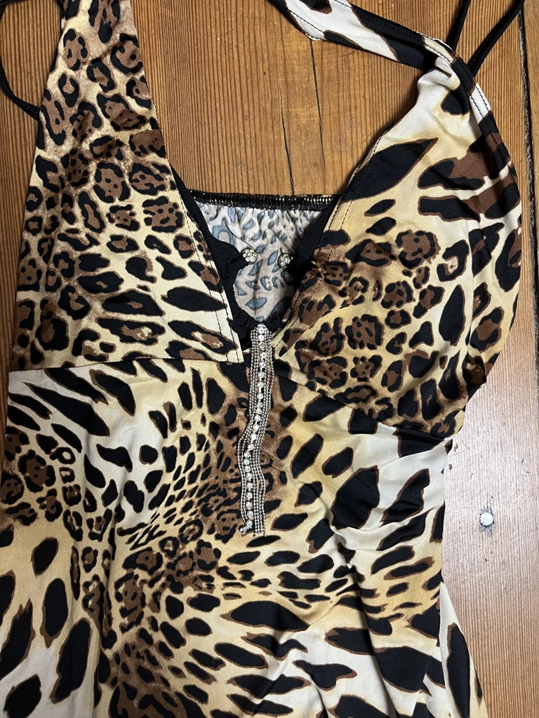 Leopard Dress with Silver Detail (S)