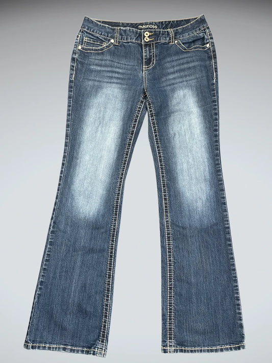 front view, Maurices Blue Bootcut Jeans, vintage Y2K second hand piece