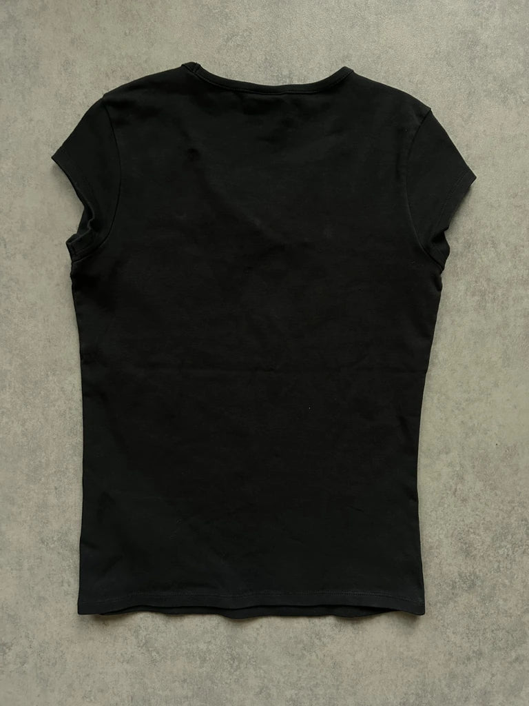 detail view, Black Nike Sports Top, vintage Y2K second hand piece, image 4