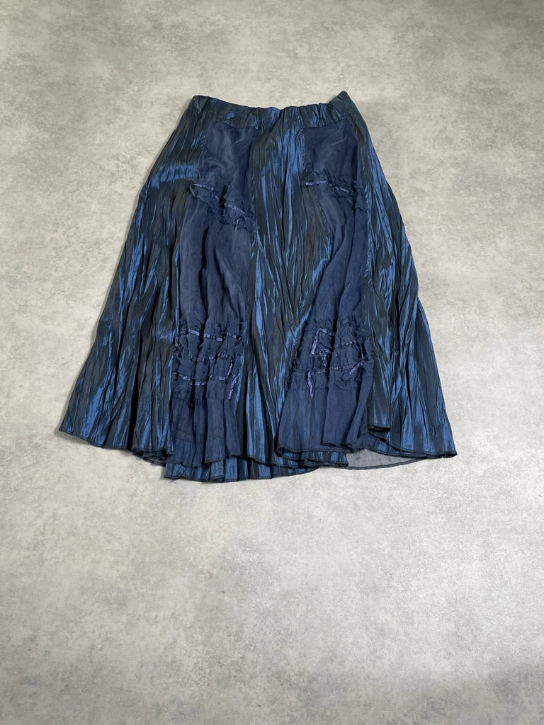 detail view, blue navy skirt, vintage Y2K second hand piece, image 5