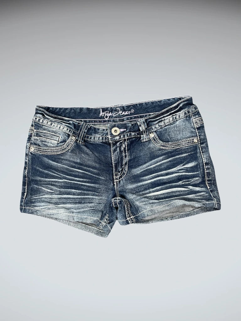 front view, Aryia Jeans Ariya Jeans Distressed Vintage Denim Hotpants, vintage Y2K second hand piece