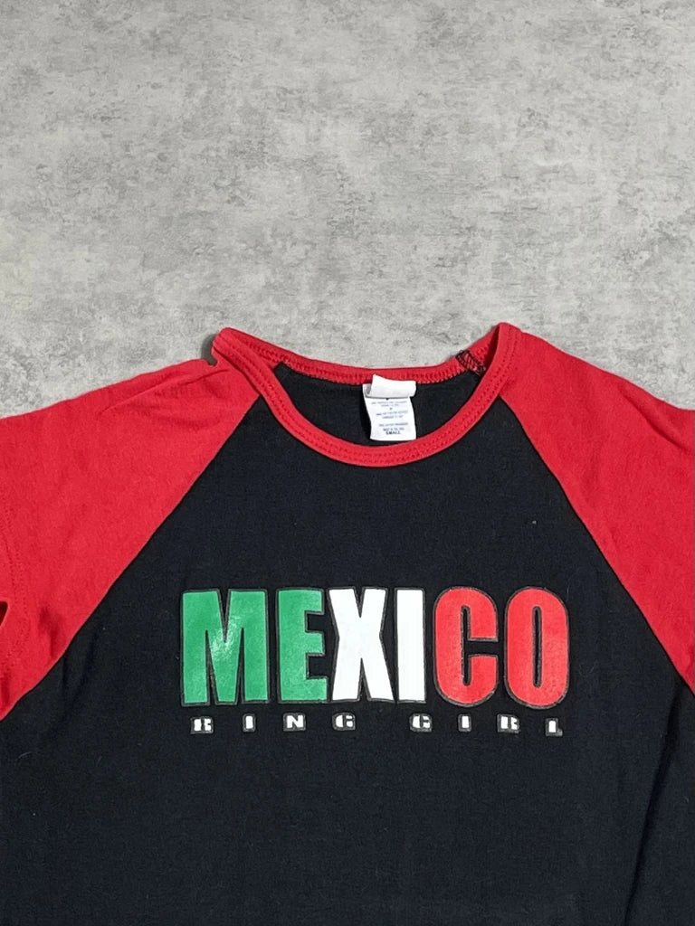 detail view, Bella mexico top, vintage Y2K second hand piece