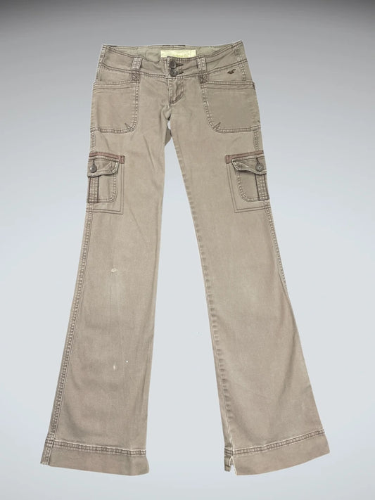 front view, Hollister Earthtone Brown Jeans, vintage Y2K second hand piece