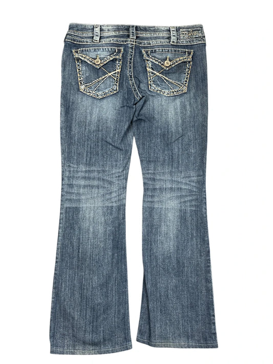 back view, Silver Jeans Light Wash Distressed Bootcut Jeans, vintage Y2K second hand piece