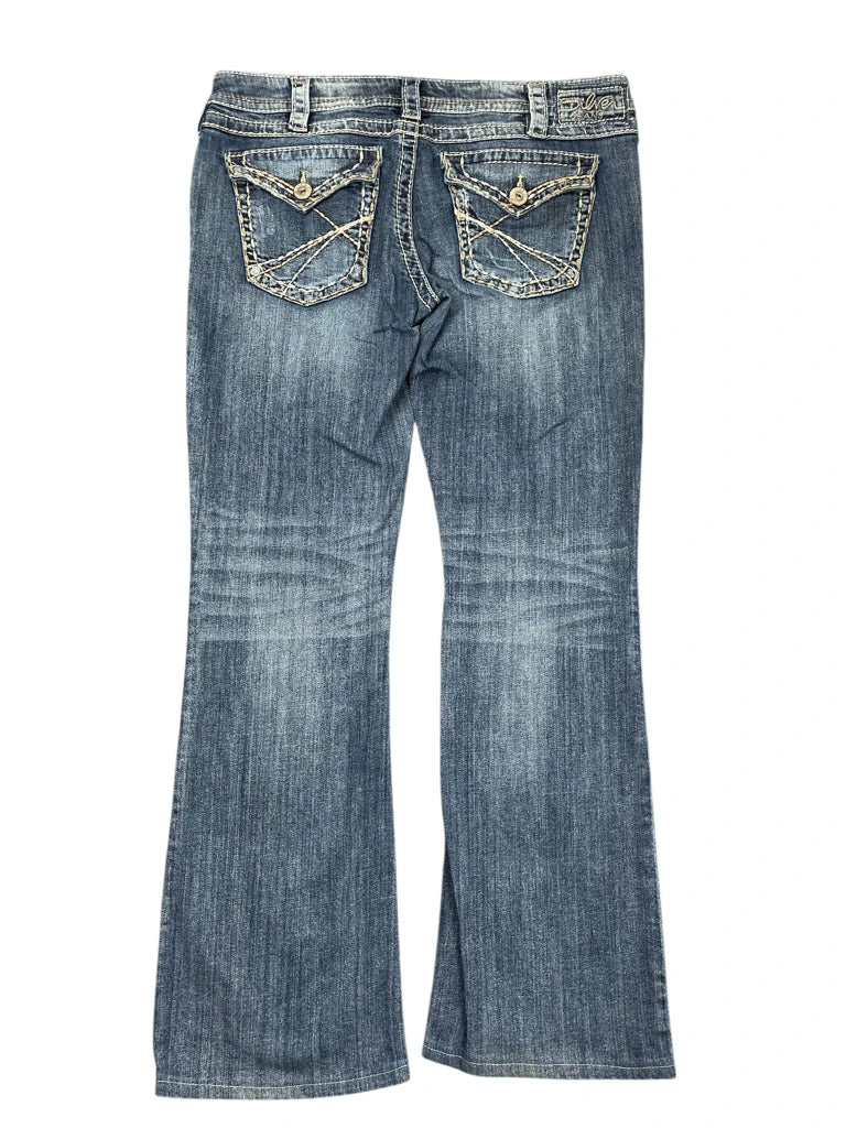 back view, Silver Jeans Light Wash Distressed Bootcut Jeans, vintage Y2K second hand piece