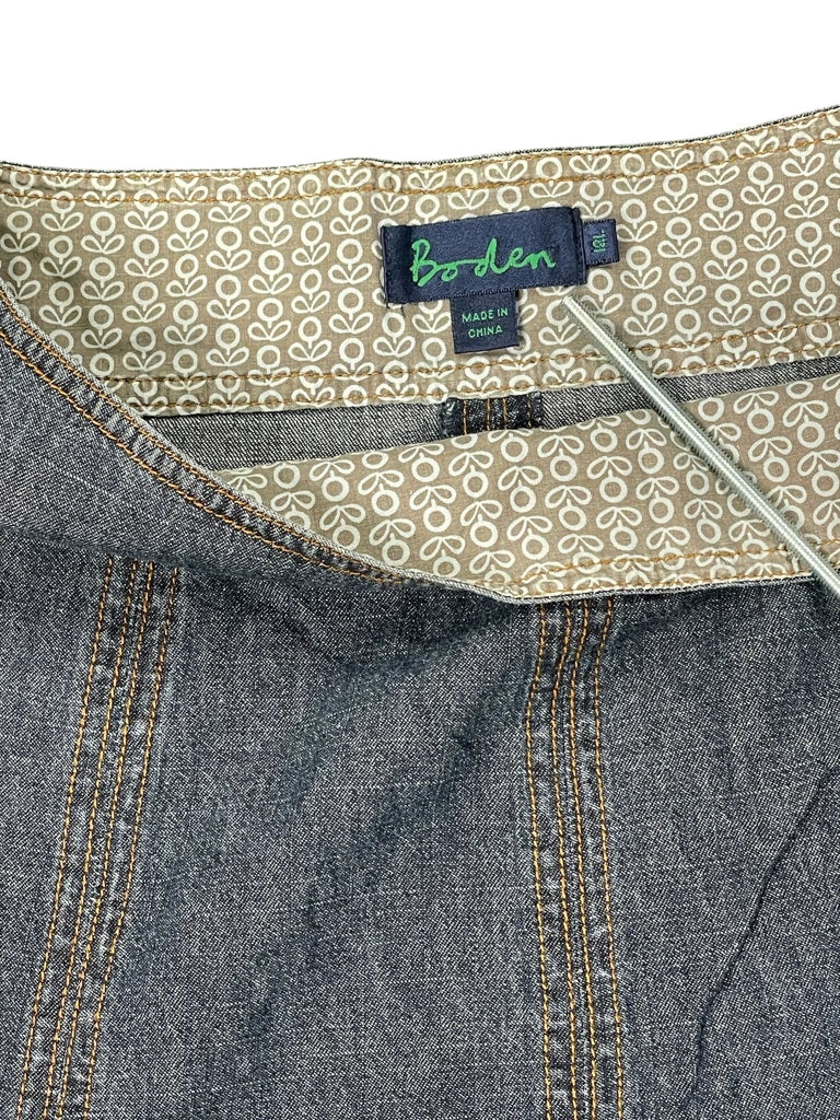 detail view, Borden Flared Panel Denim Skirt, vintage Y2K second hand piece