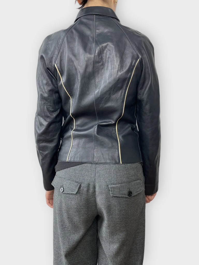 back view, Greta Beck Leather Jacket, vintage Y2K second hand piece