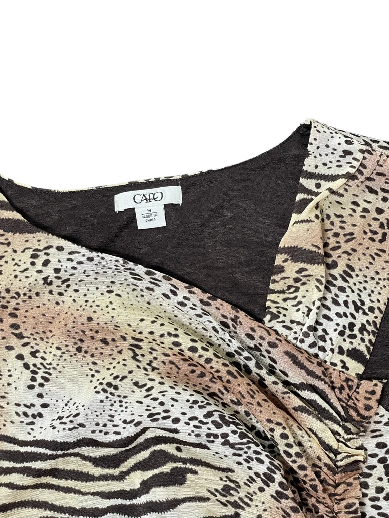 detail view, Cato Animal Print Ruffle Vintage Top, vintage Y2K second hand piece, image 5