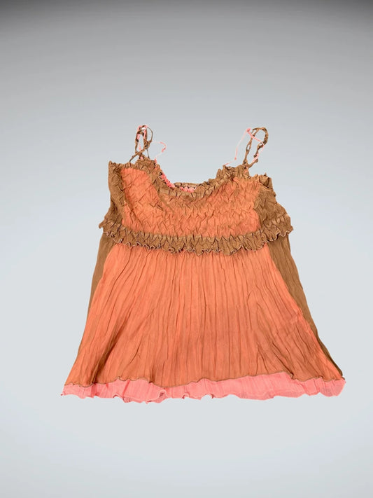 front view, Komarov Earthy Ombre Boho Top, vintage Y2K second hand piece