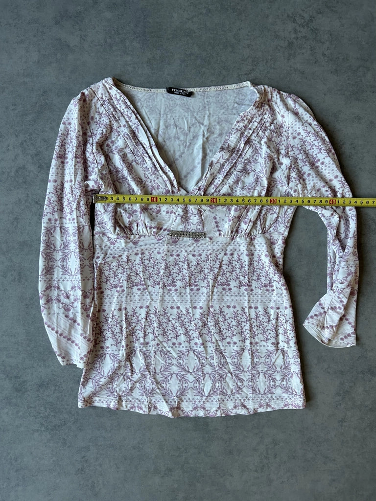 detail view, Motivi Y2K Pink Sleeve Top, vintage Y2K second hand piece, image 10