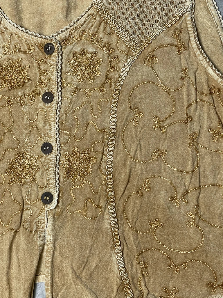 detail view, Beige Top, vintage Y2K second hand piece, image 4