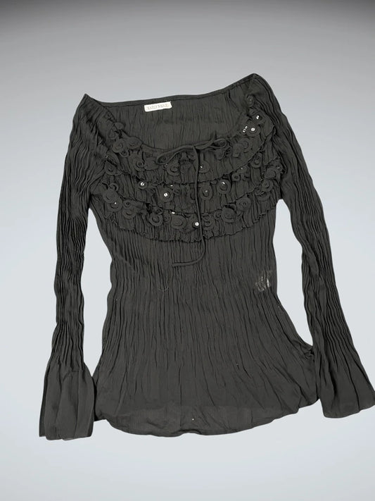 front view, Kaelyn Max Dress Top with Chest Detail, vintage Y2K second hand piece