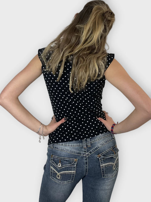 back view, Olivia Paige Polka Dot Top, vintage Y2K second hand piece