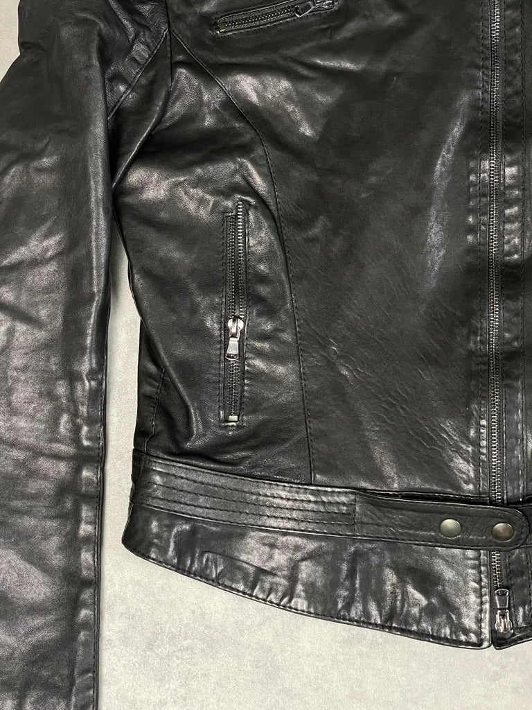 detail view, Marco Del Forte Chic Leather Jacket, vintage Y2K second hand piece, image 4
