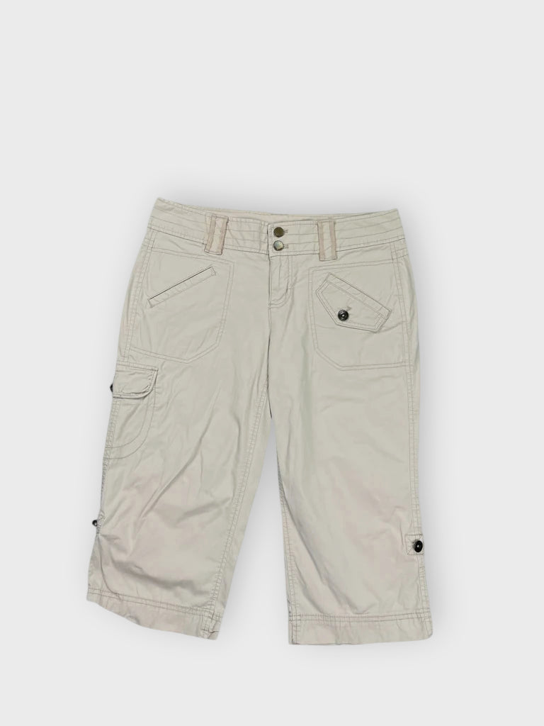 front view, DKNY Light Grey Utility Shorts, vintage Y2K second hand piece