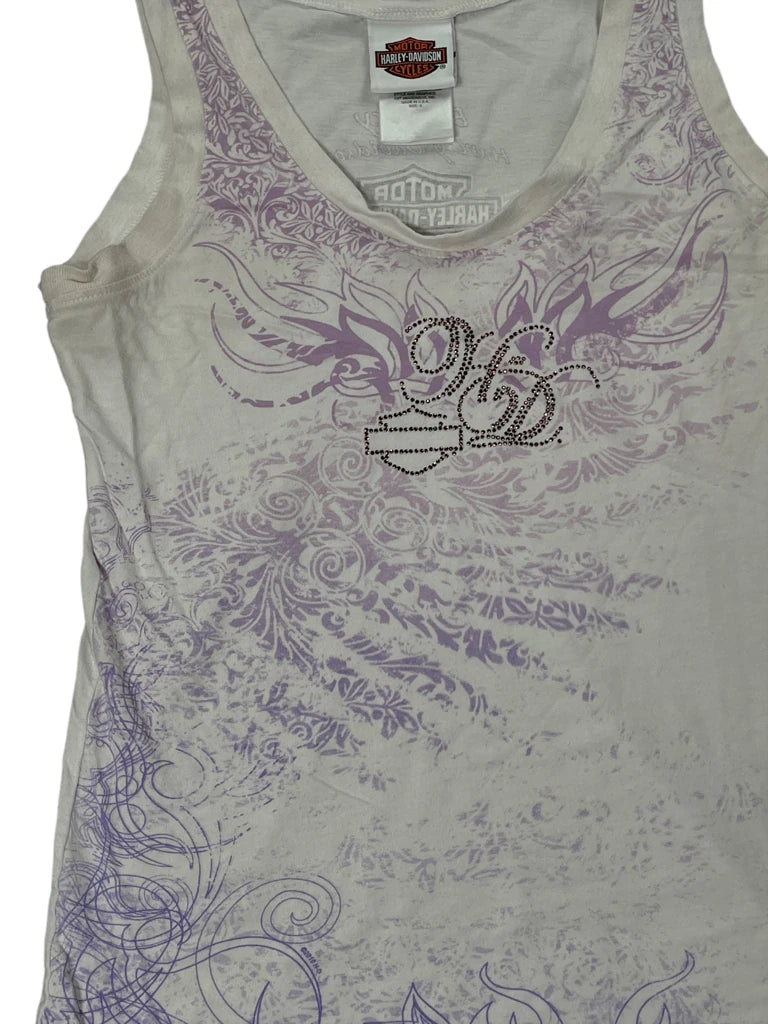 detail view, Harley-Davidson Pastel Flame Harley Tank Top, vintage Y2K second hand piece, image 4