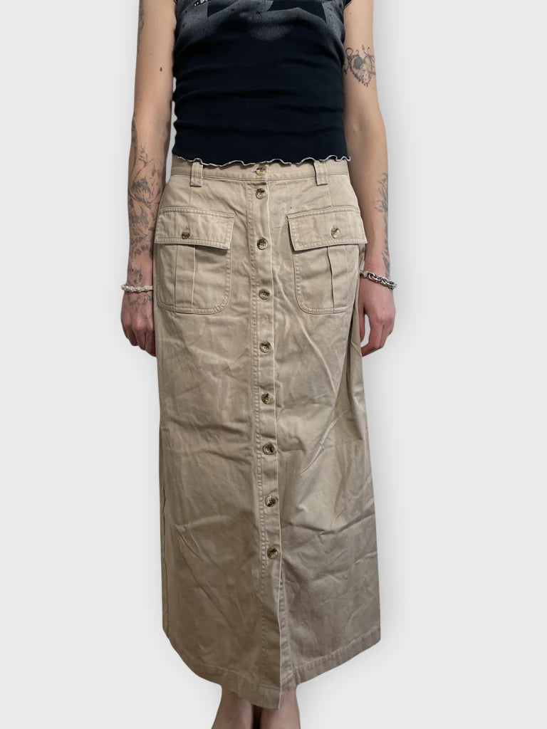 front view, Edeis beige long skirt, vintage Y2K second hand piece