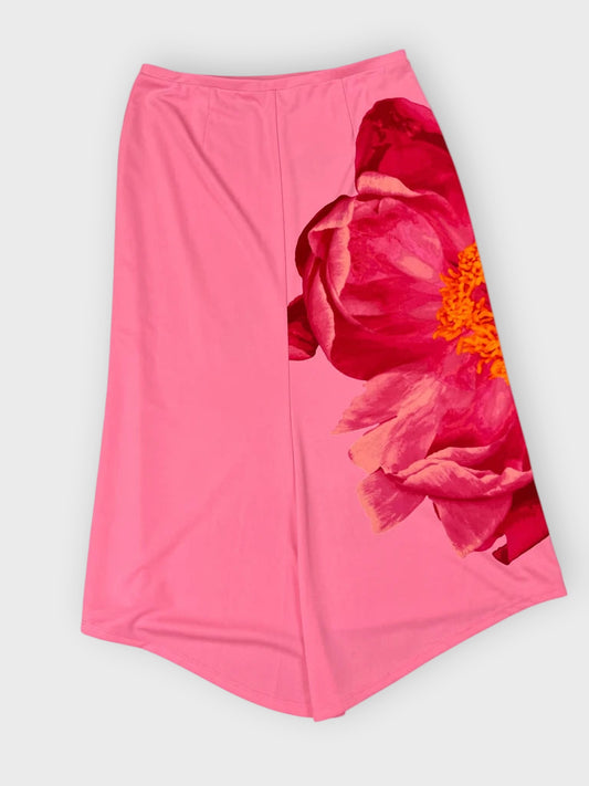 back view, Express Peony Bloom Statement Skirt, vintage Y2K second hand piece