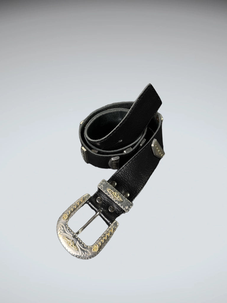 front view, Chic Rhinestone Sparkle Oval Buckle Belt (ONESIZE), vintage Y2K second hand piece