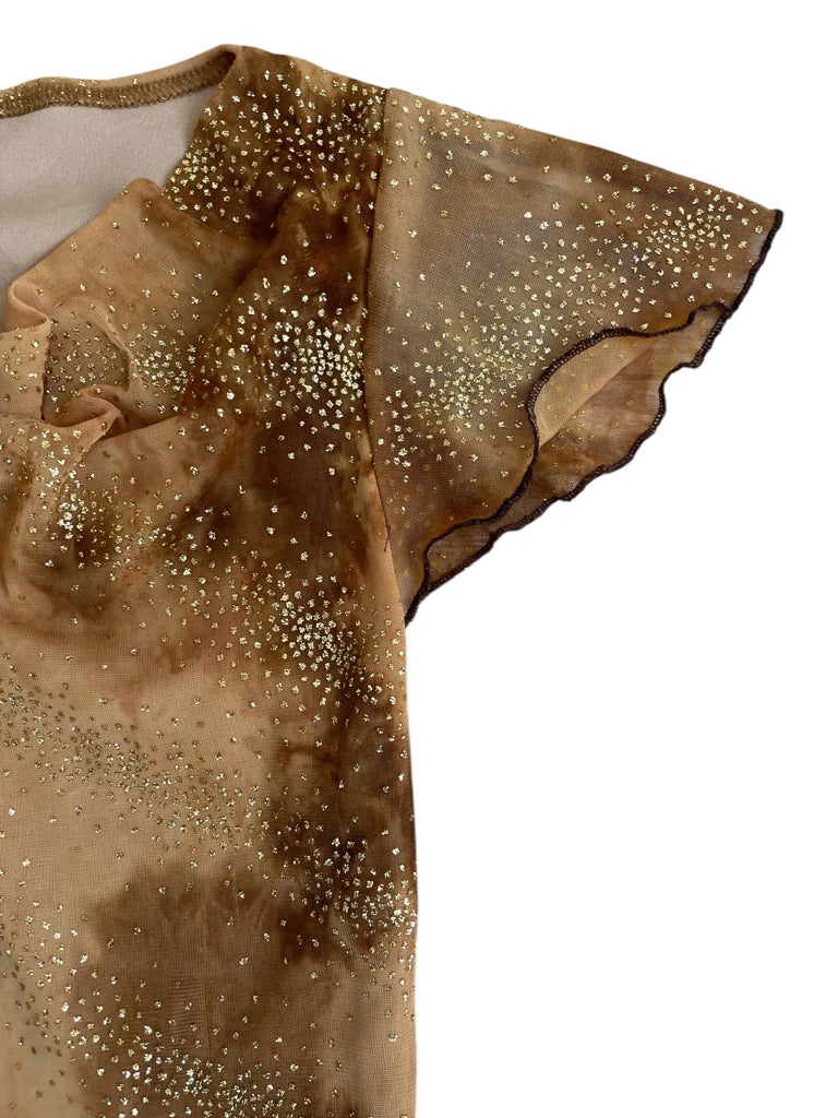 detail view, Hottie liquid dusk – glitter mesh gown, vintage Y2K second hand piece, image 4