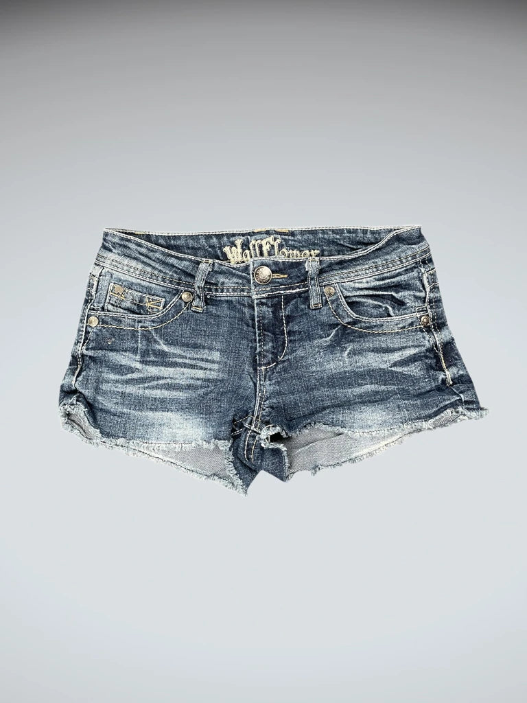 detail view, Wall Flawor Wall Flavor Distressed Denim Hotpants, vintage Y2K second hand piece