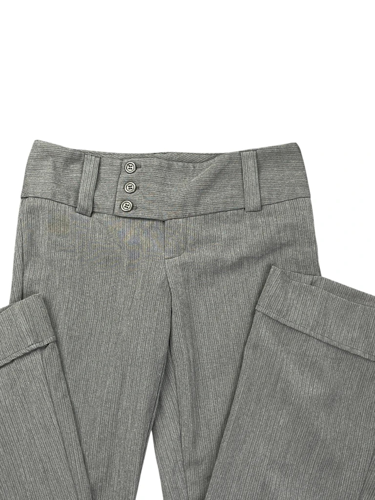 detail view, Alloy Grey Suit Pants, vintage Y2K second hand piece, image 4