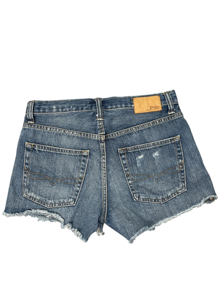 detail view, Polo Ralph Lauren Classic Cutoff Denim Hotpants, vintage Y2K second hand piece, image 4