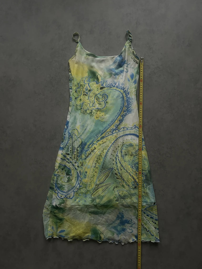 detail view, Long Summer Dress, vintage Y2K second hand piece, image 9