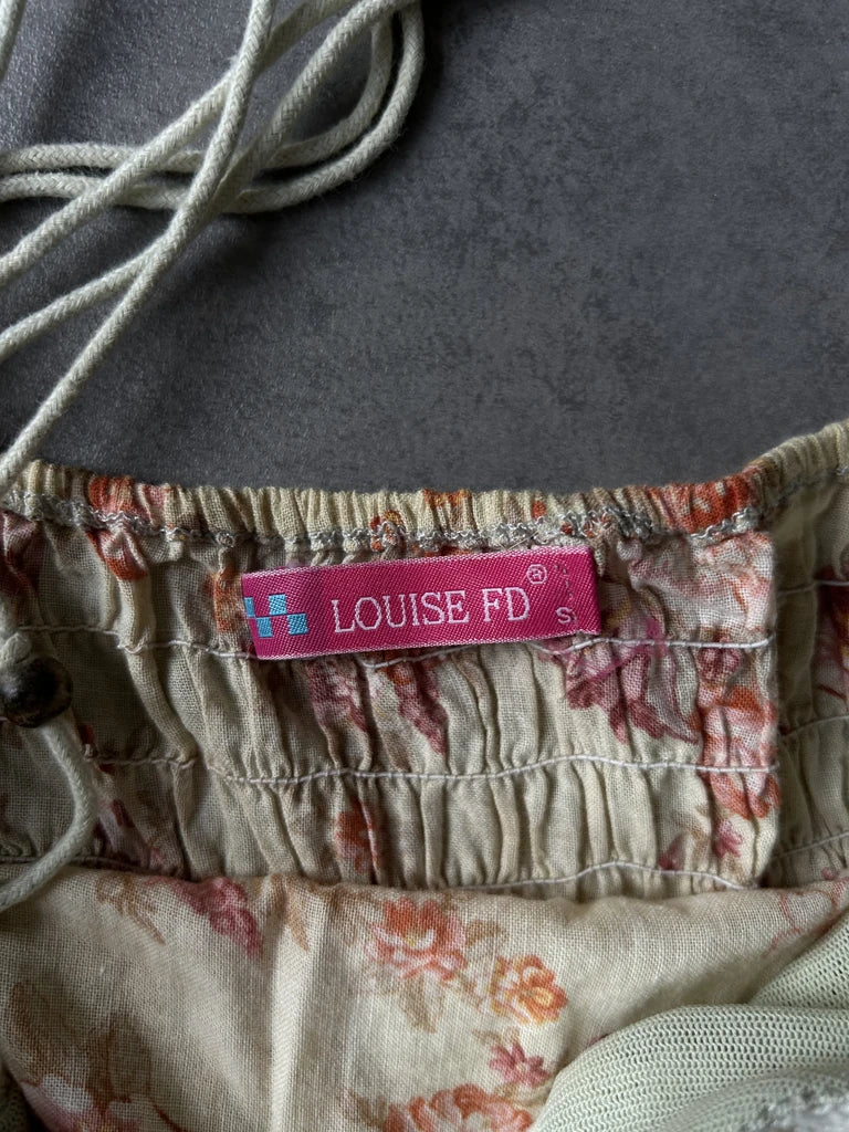 detail view, Louise FD Y2K Halter Top, vintage Y2K second hand piece
