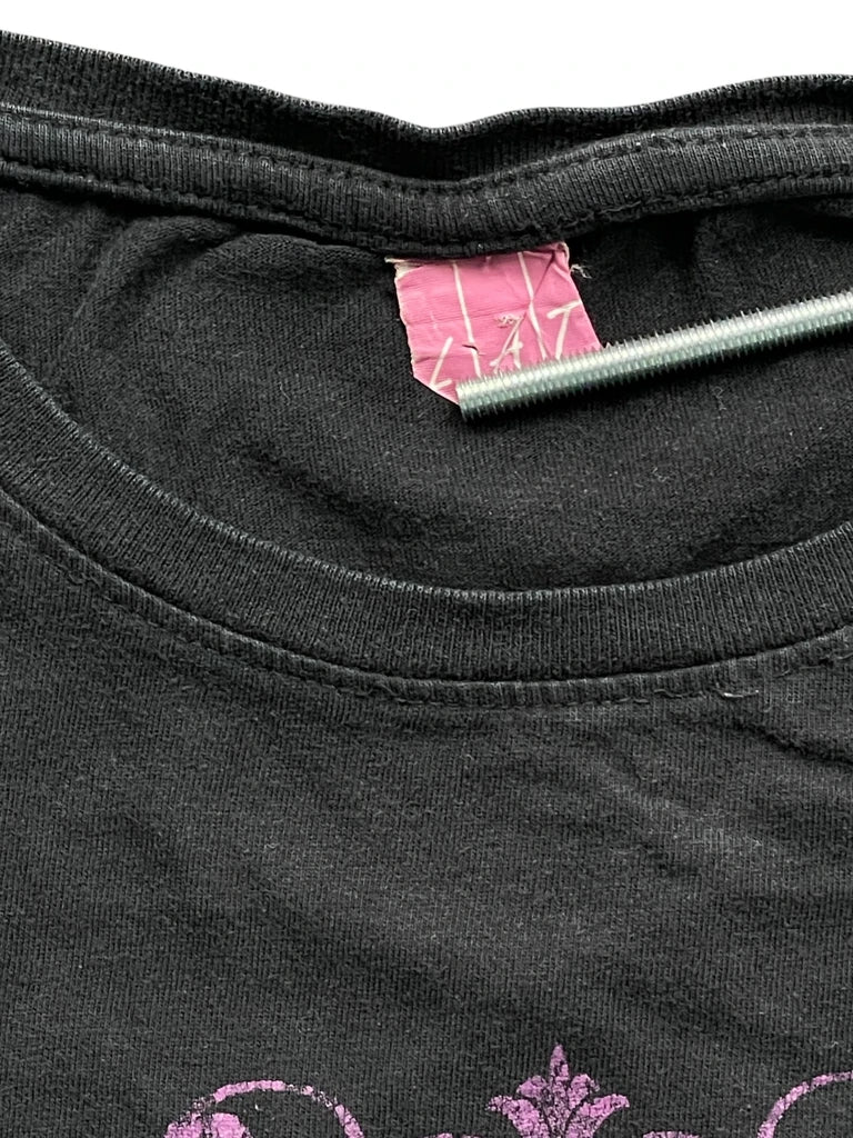 detail view, Black Y2K Deer Graphic Tee, vintage Y2K second hand piece, image 5