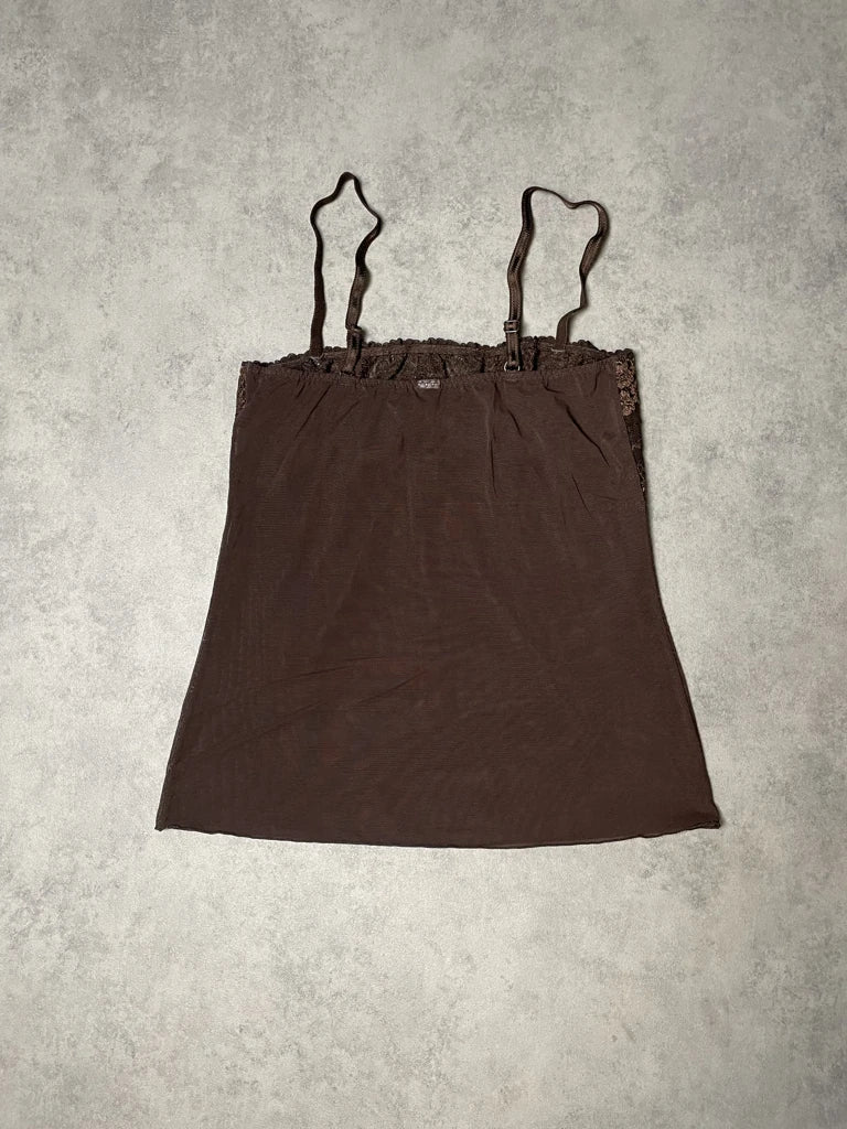 detail view, Seethrough Tank Top, vintage Y2K second hand piece, image 5