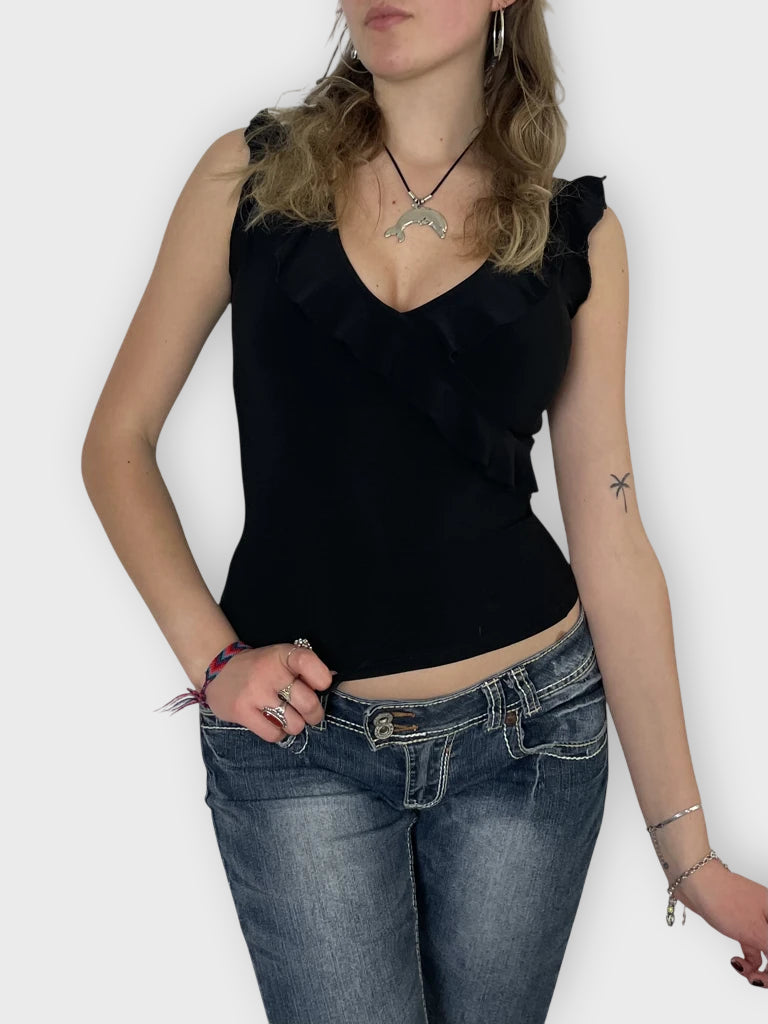 front view, Star City Black Top, vintage Y2K second hand piece