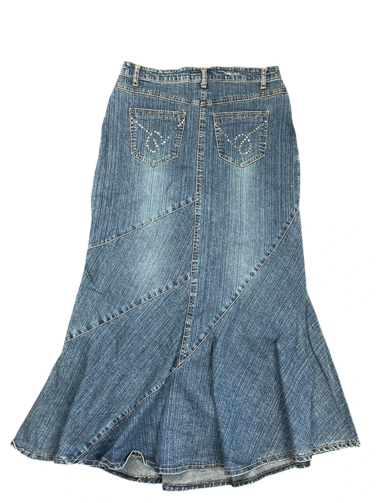 detail view, Sweet Blues Blue Denim Skirt, vintage Y2K second hand piece, image 5