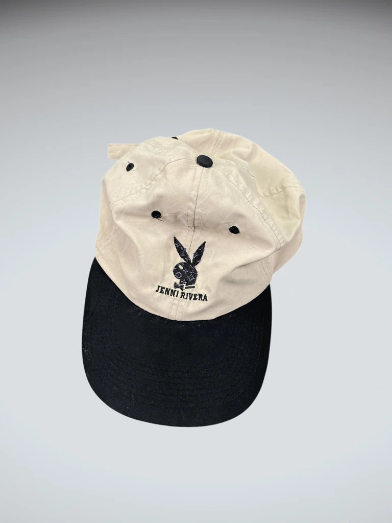 detail view, Otto Cap Beige and Black Playboy Cap (ONESIZE), vintage Y2K second hand piece