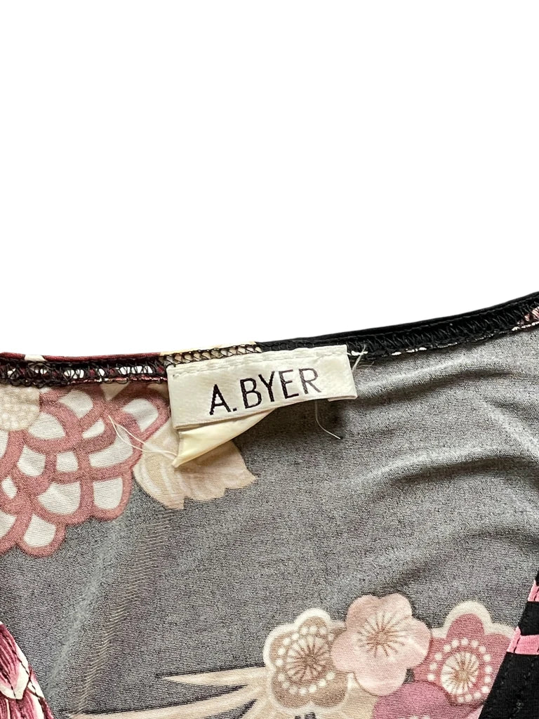 detail view, A.Byer Floral Ruched Top, vintage Y2K second hand piece, image 5