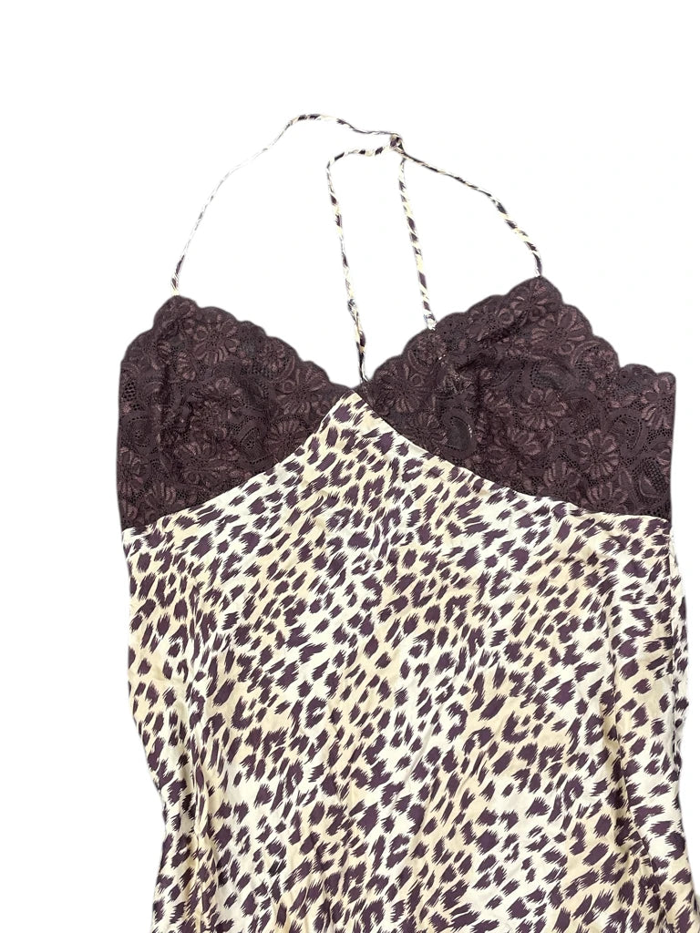 detail view, La Senza Wild Jaguar Print Vintage Lingerie Top, vintage Y2K second hand piece, image 4