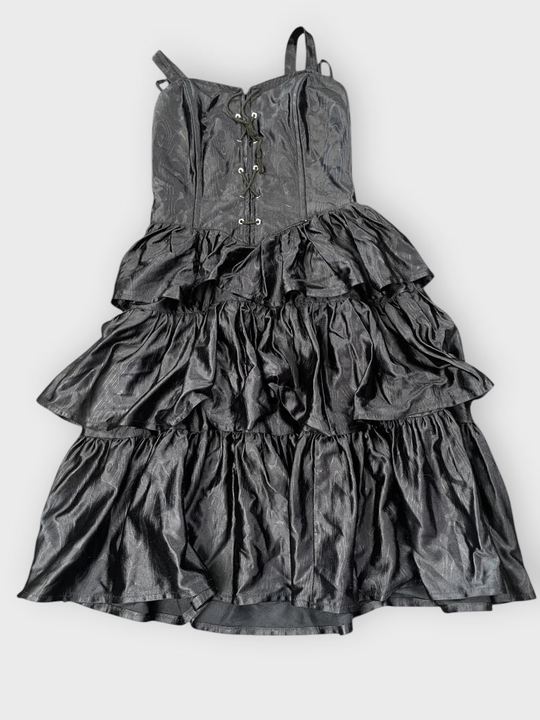 Black Ruffle Corset Dress (XS)