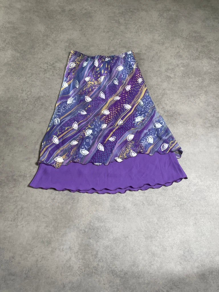 detail view, liola purple mesh skirt, vintage Y2K second hand piece, image 5