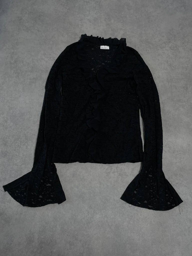 detail view, Charlotte Russe Lace Shirt, vintage Y2K second hand piece, image 6
