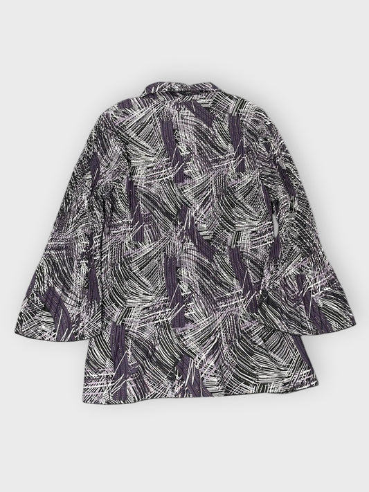 back view, Domari Light Purple Stripe Pattern Dress Top, vintage Y2K second hand piece