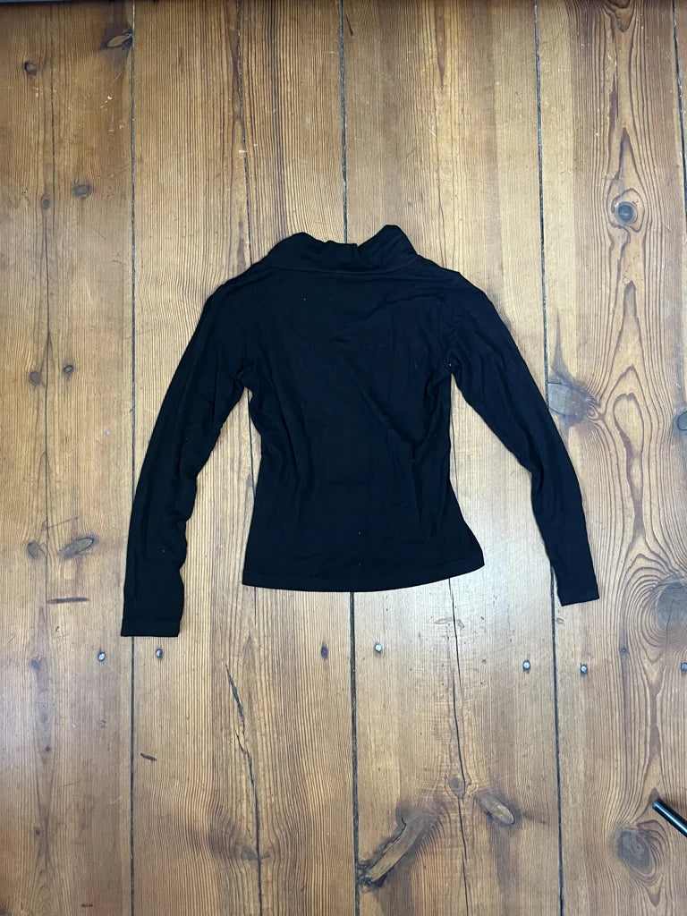detail view, Phardbabe Jeans Black Turtleneck Long Sleeve, vintage Y2K second hand piece, image 4