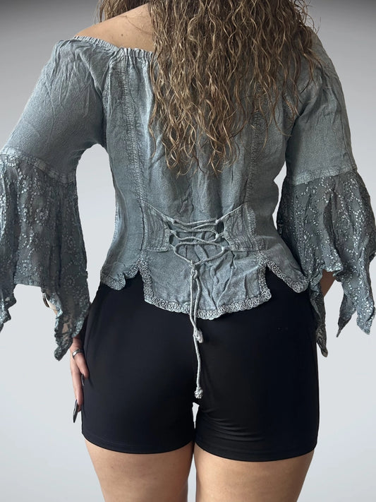 Y2K Vintage Blue Blouse (One Size)