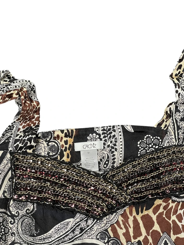 detail view, Cache paisley animal mix cami, vintage Y2K second hand piece, image 5