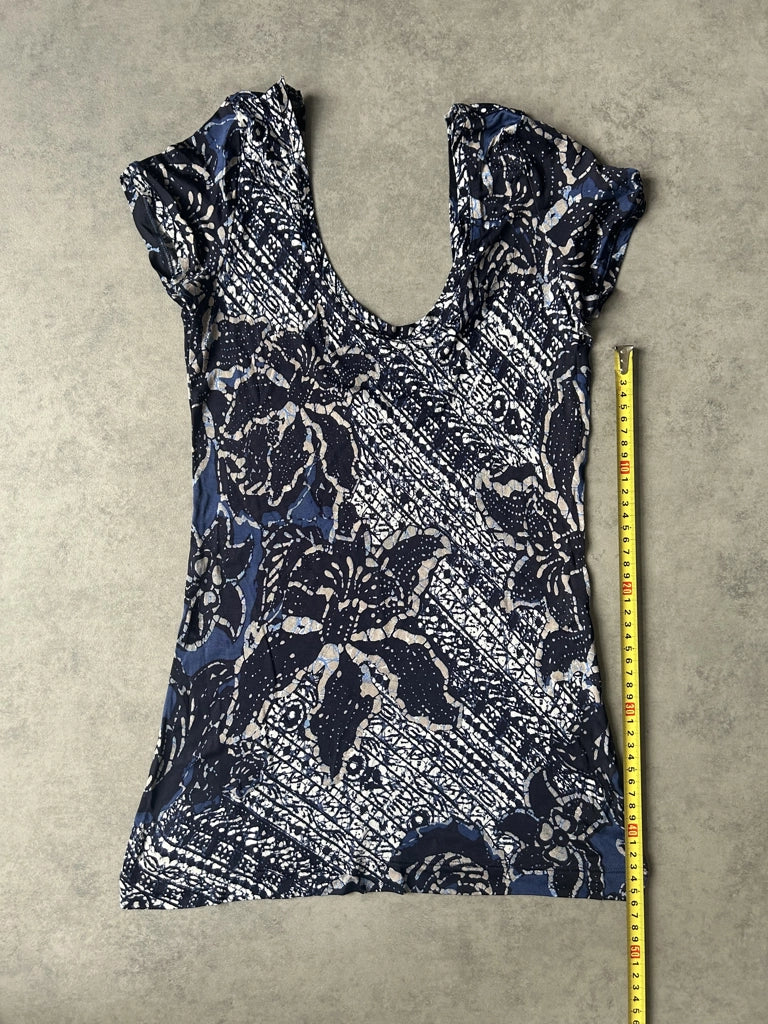 detail view, Marella Sport Y2K Blue Mesh Top, vintage Y2K second hand piece, image 9